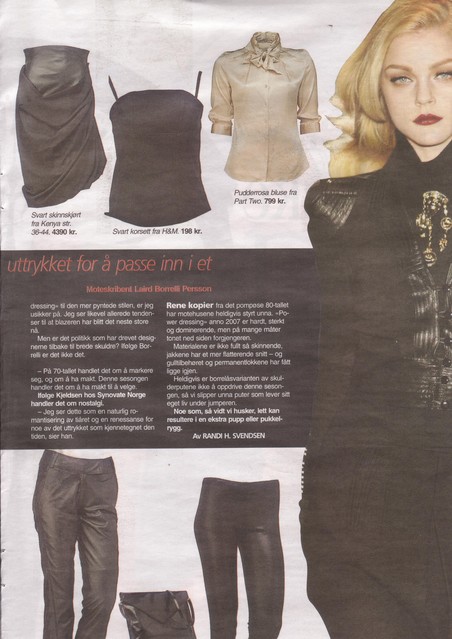 Editorial of a garment